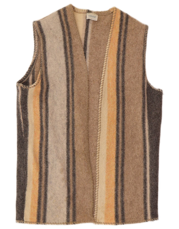 Benetton Womens Sleeveless Cardigan Sweater UK 16 Large Multicoloured Wool
