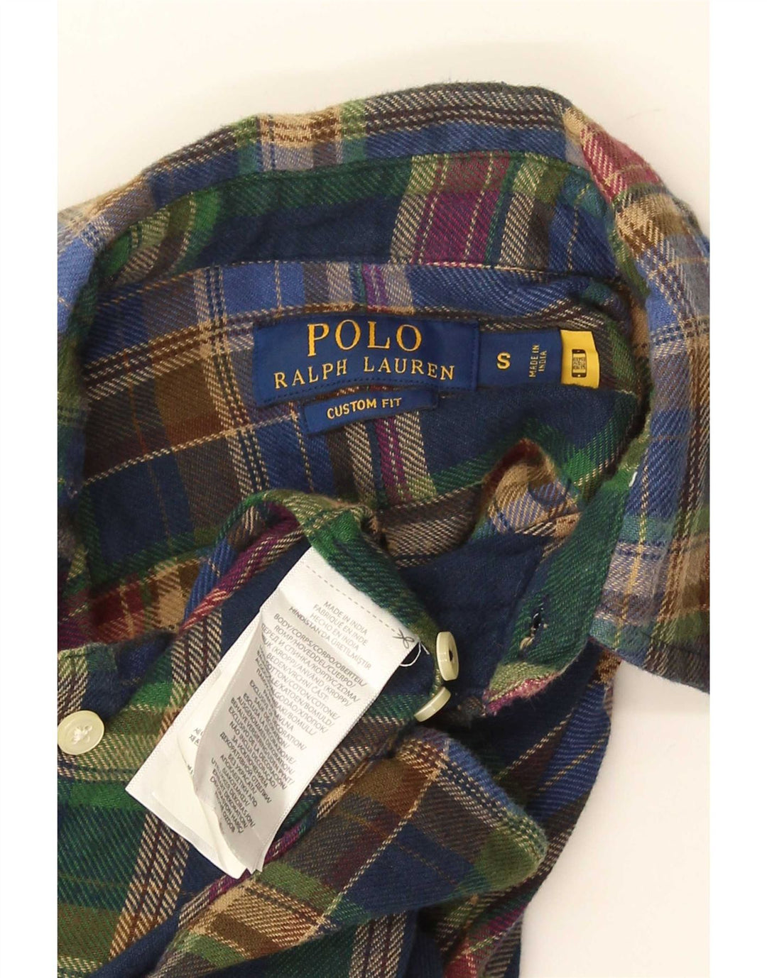 Polo Ralph Lauren Mens Custom Fit Flannel Shirt Small Multicoloured Check