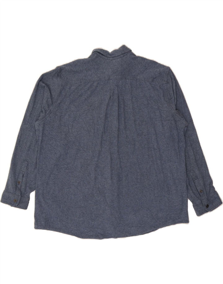 EDDIE BAUER Mens Flannel Shirt 2XL Blue Pinstripe Cotton Vintage Eddie Bauer and Second-Hand Eddie Bauer from Messina Hembry 