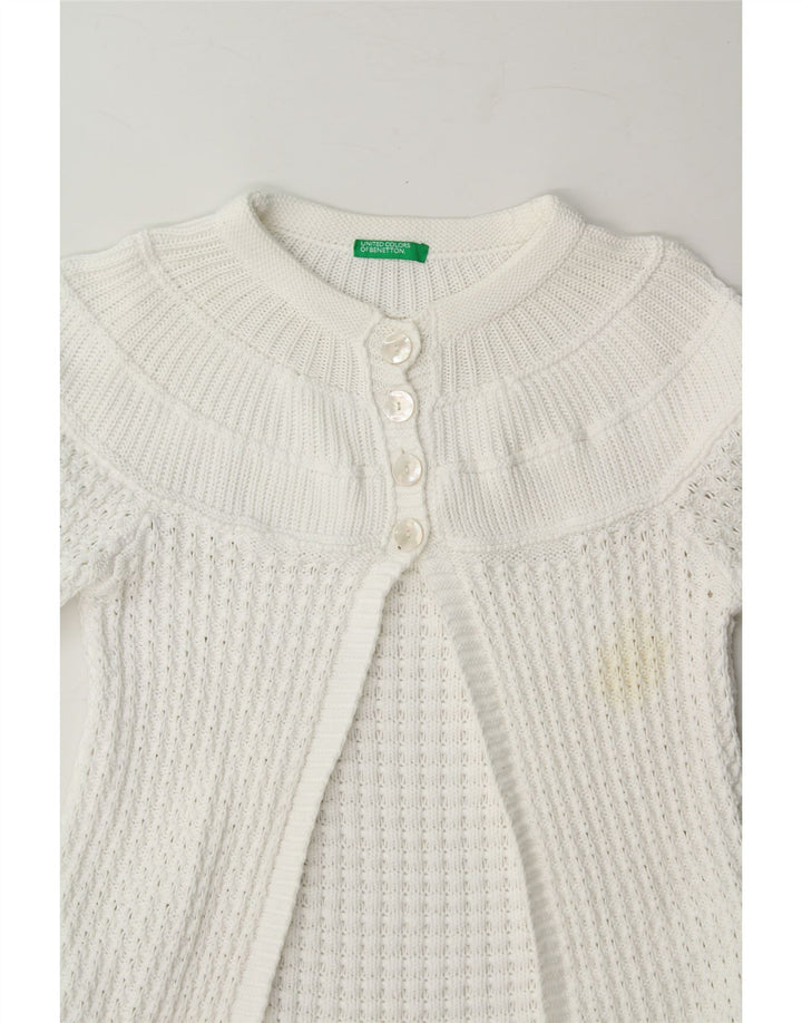 BENETTON Womens Cardigan Sweater UK 8 Small White Vintage Benetton and Second-Hand Benetton from Messina Hembry 