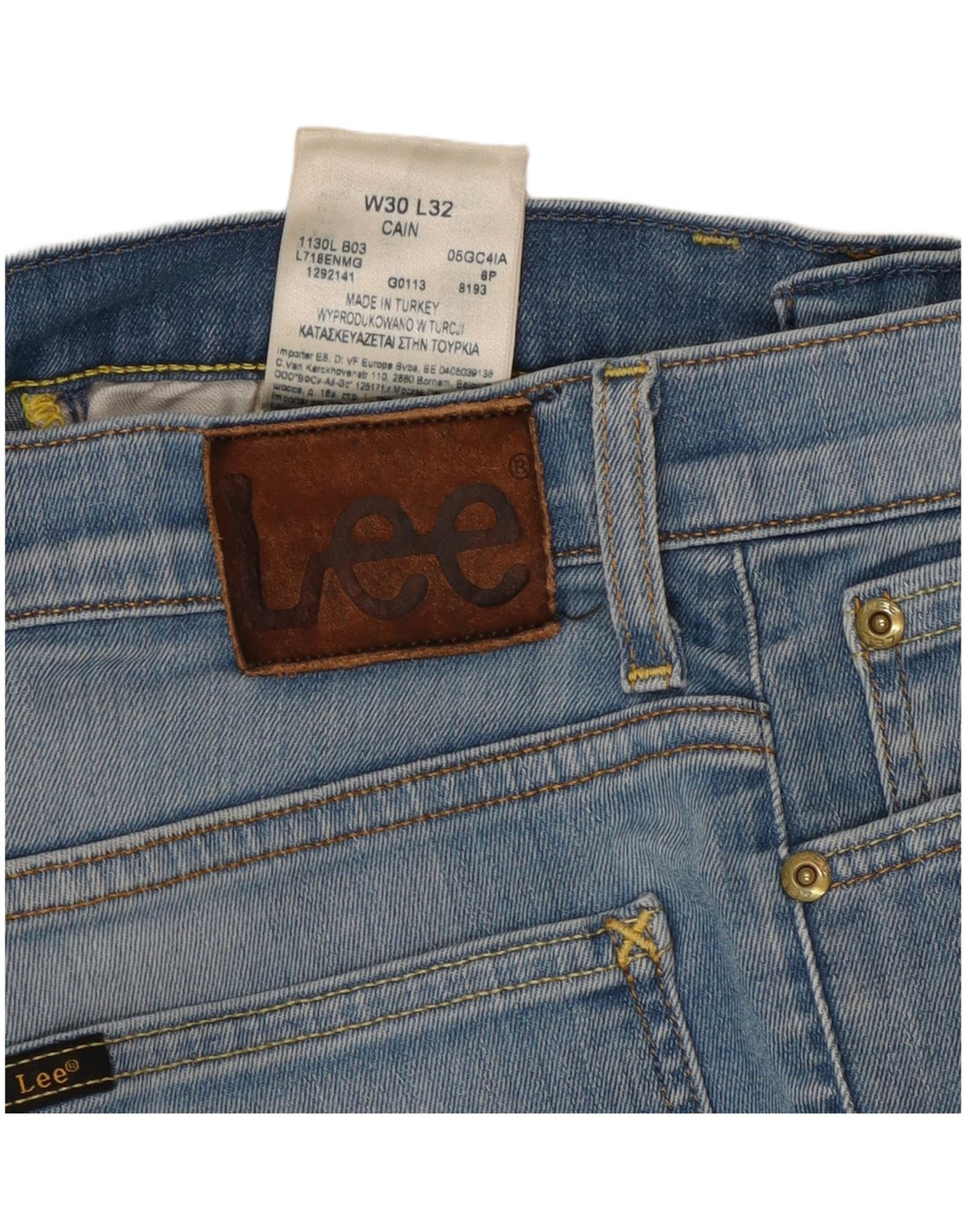 LEE Womens Cain Slim Jeans W30 L27 Blue Cotton