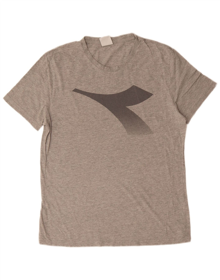 Diadora Mens Graphic T-Shirt Top Large Grey