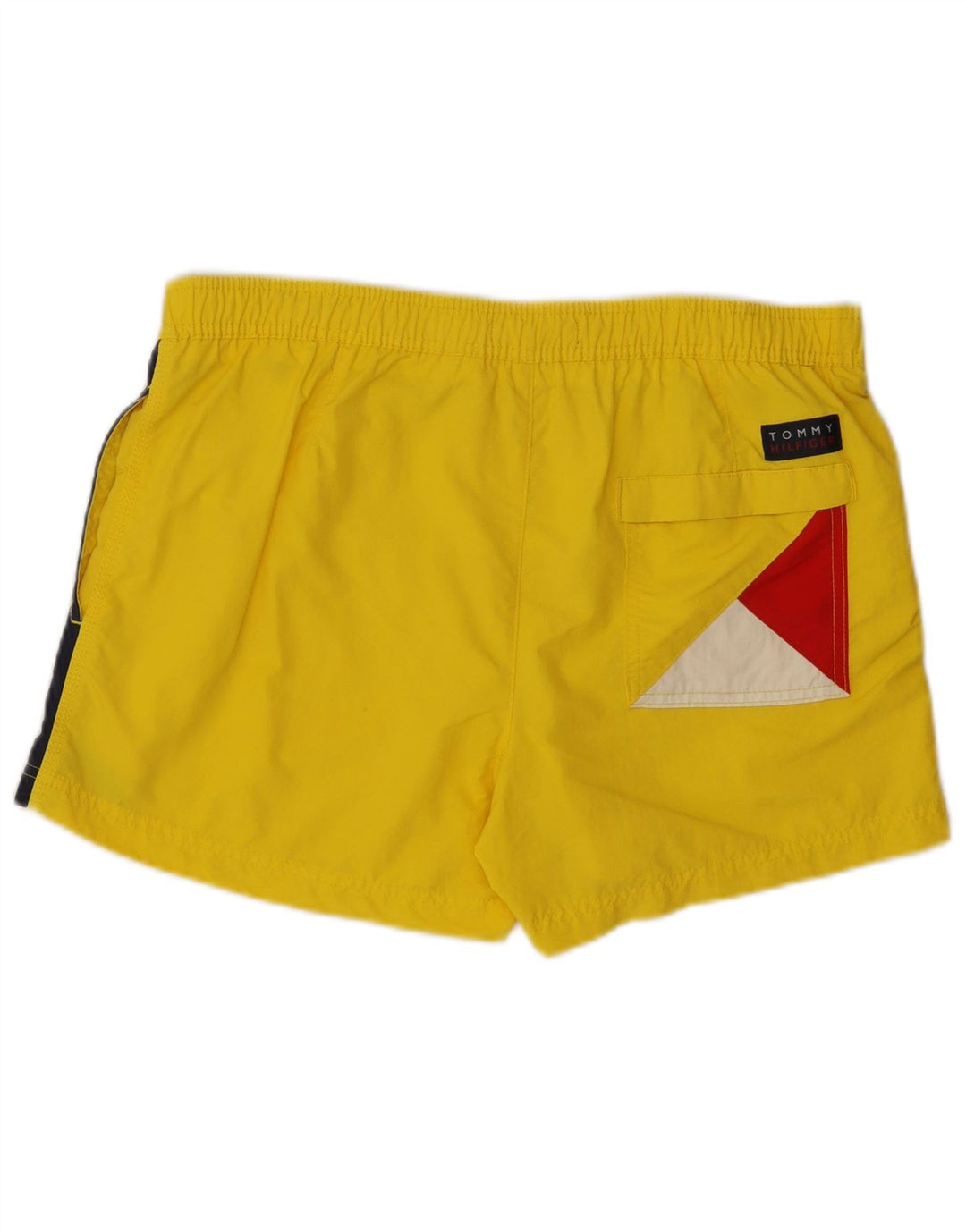 TOMMY HILFIGER Mens Swimming Shorts Medium  Yellow Colourblock Polyamide