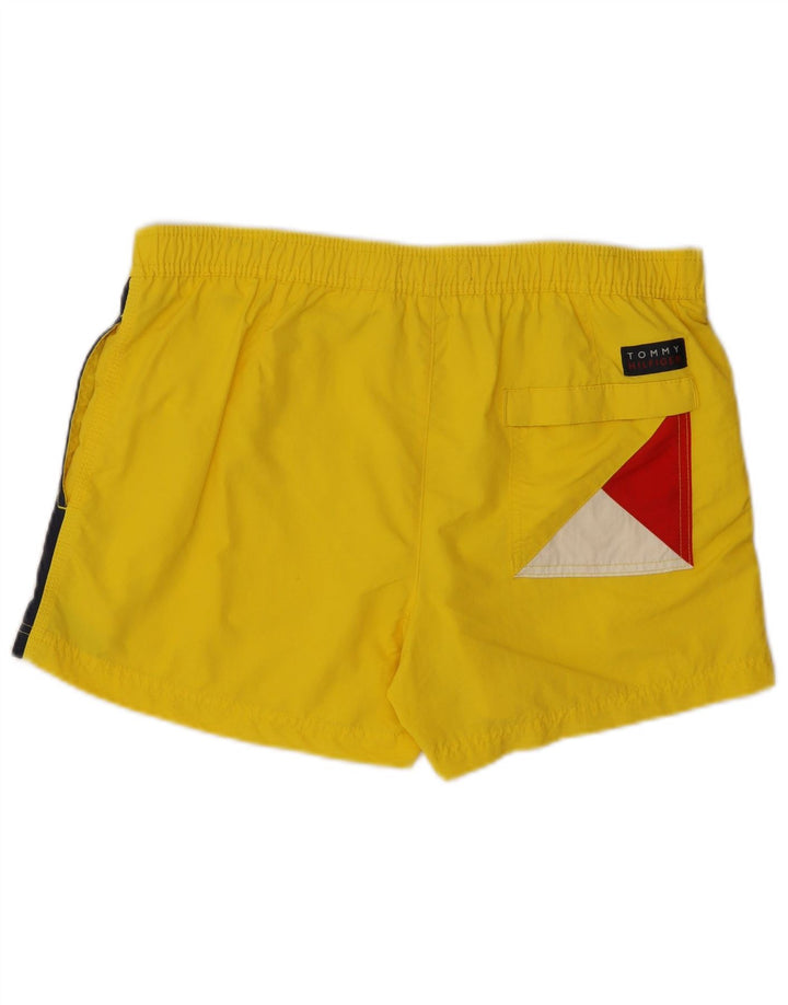 TOMMY HILFIGER Mens Swimming Shorts Medium  Yellow Colourblock Polyamide