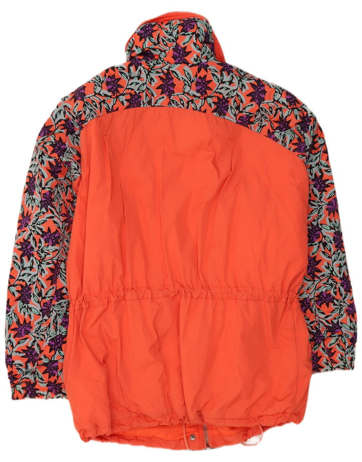 Maier Womens Oversized Ski Jacket UK 10 Small Orange Floral Polyamide