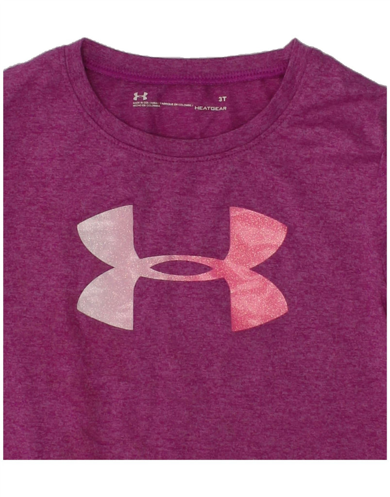 UNDER ARMOUR Girls Graphic T-Shirt Top 2-3 Years Purple Polyester | Vintage Under Armour | Thrift | Second-Hand Under Armour | Used Clothing | Messina Hembry 