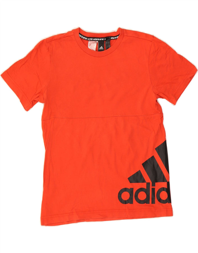 ADIDAS Boys Graphic T-Shirt Top 11-12 Years Red Cotton Vintage Adidas and Second-Hand Adidas from Messina Hembry 