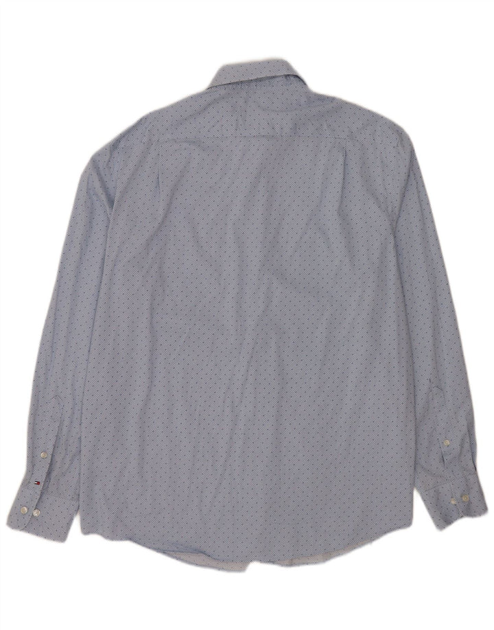 Tommy Hilfiger Mens Regular Fit Shirt Size 16 1/2 Large Blue Check Cotton