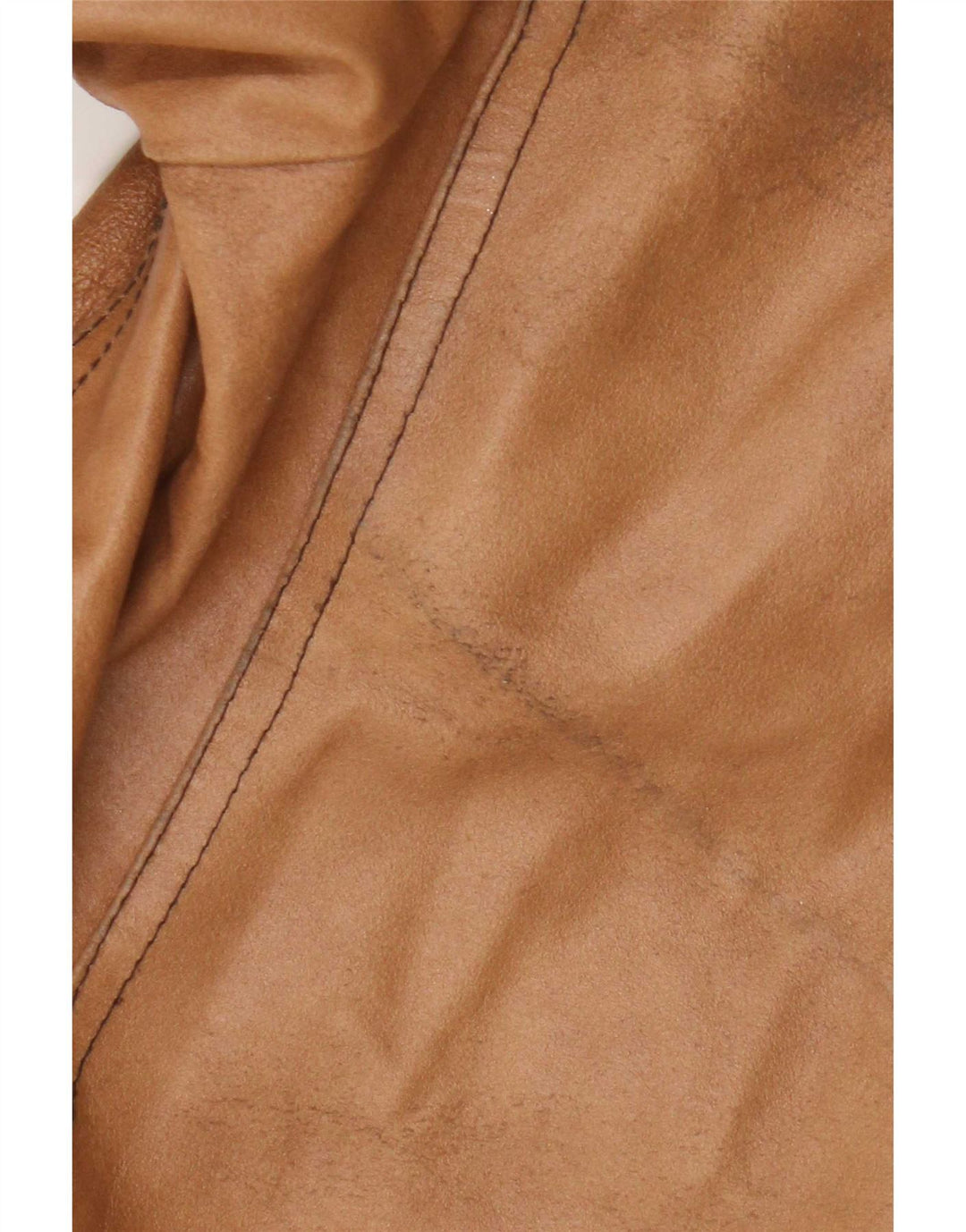 Vintage Womens Leather Jacket UK 18 XL Beige