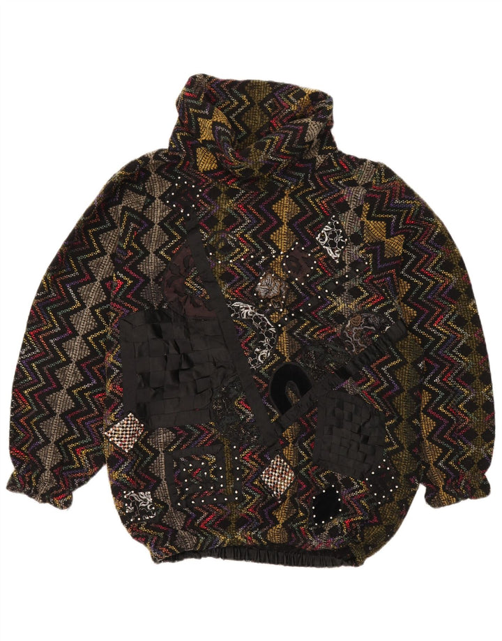 Vintage Womens Roll Neck Jumper Sweater UK 20 2XL Multicoloured Retro