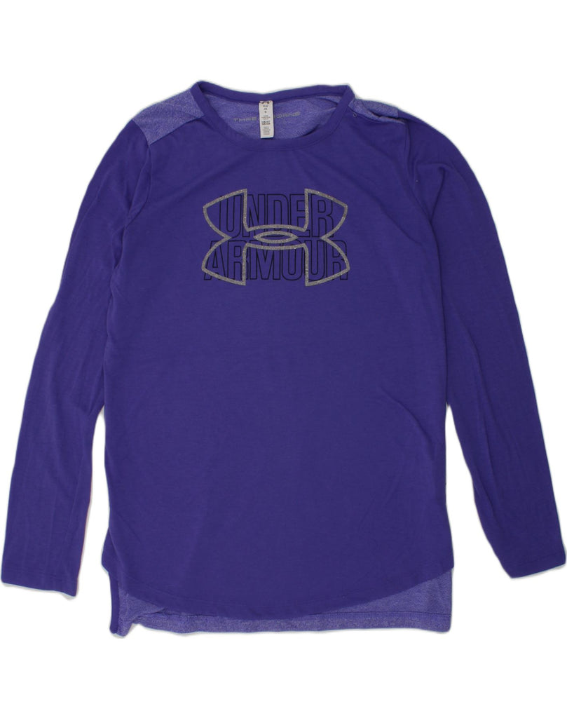 UNDER ARMOUR Girls Graphic Top Long Sleeve 13-14 Years Large Blue | Vintage Under Armour | Thrift | Second-Hand Under Armour | Used Clothing | Messina Hembry 