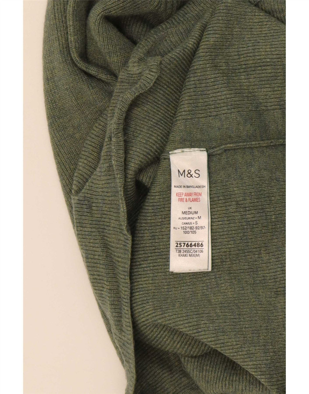 Marks & Spencer Womens Turtle Neck Jumper Sweater UK 14 Medium Green