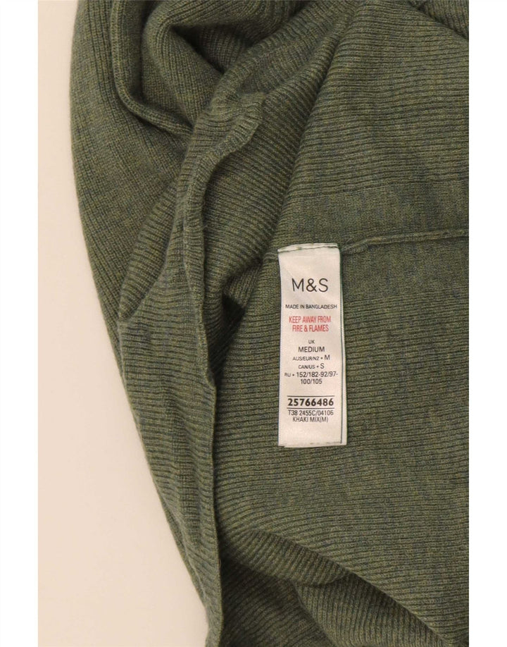 Marks & Spencer Womens Turtle Neck Jumper Sweater UK 14 Medium Green