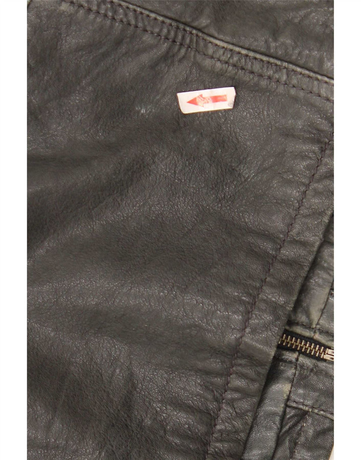 Conbipel Womens Biker Jacket IT 54 2XL Black Leather