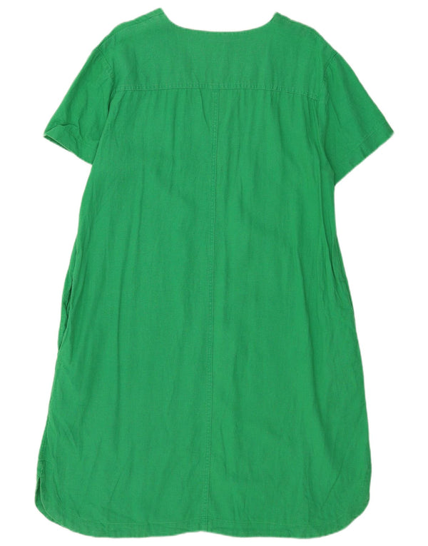 Marks & Spencer Womens Tent Dress UK 16 Large Green Linen