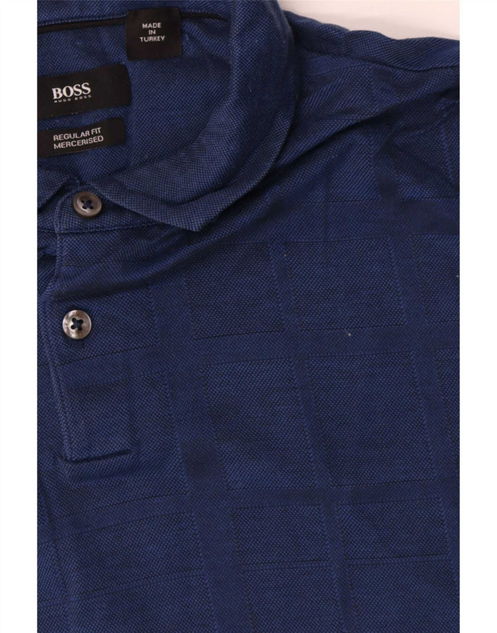 Hugo Boss Mens Regular Fit Polo Shirt Medium Navy Blue Cotton