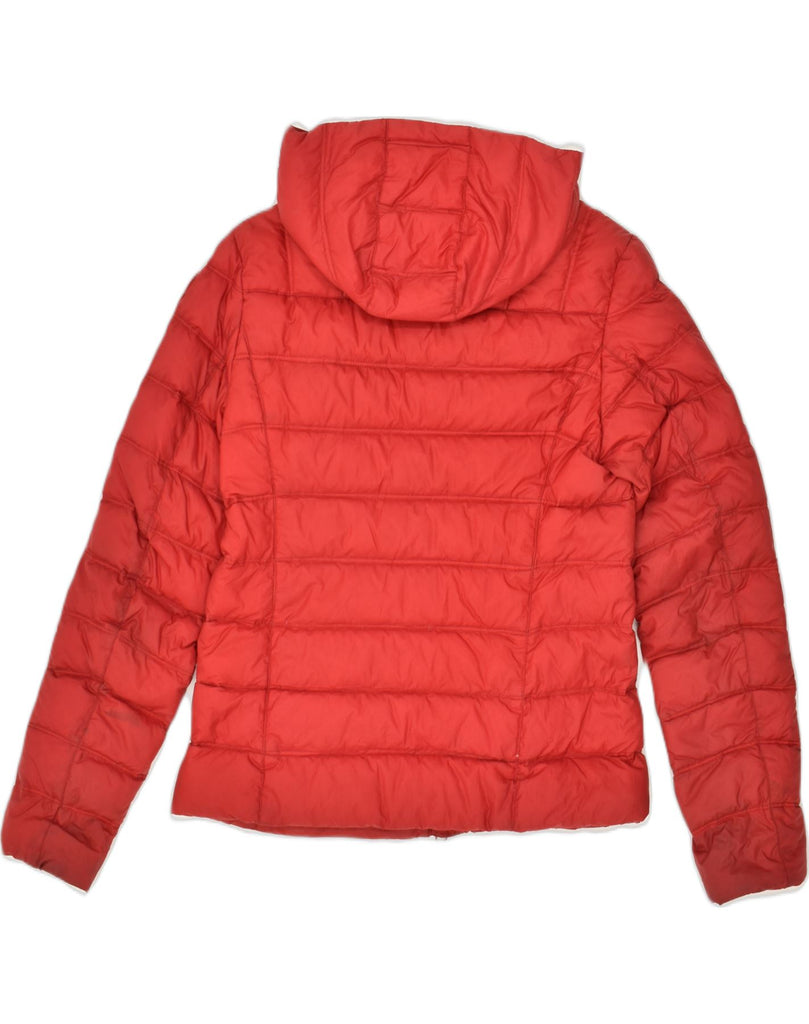 BLAUER Womens Hooded Padded Jacket UK 10 Small Red Polyamide | Vintage Blauer | Thrift | Second-Hand Blauer | Used Clothing | Messina Hembry 