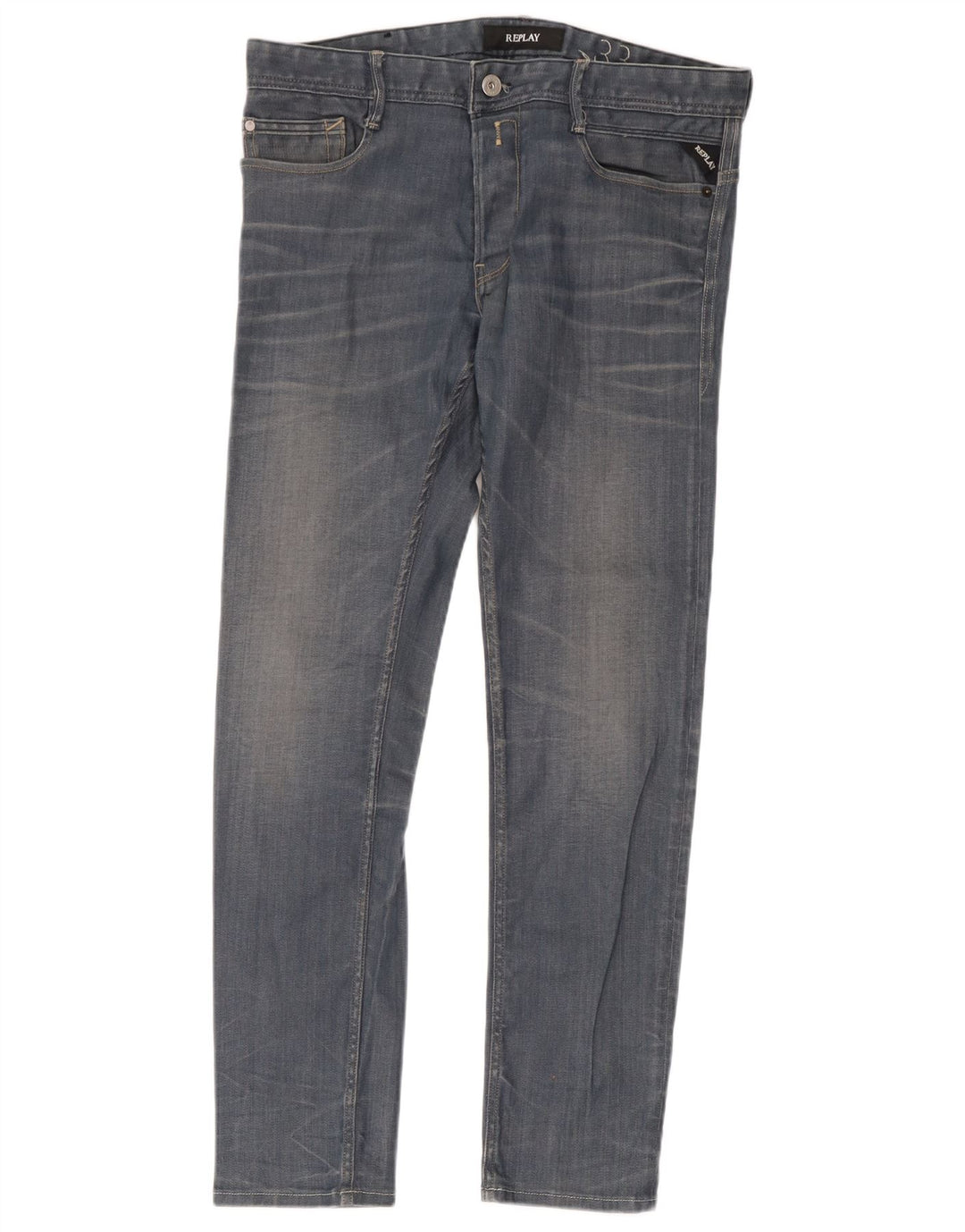 Replay Mens Slim Jeans  W33 L32 Blue Cotton