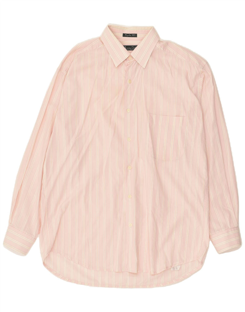 MASSIMO DUTTI Mens Shirt Large Pink Striped Cotton | Vintage Massimo Dutti | Thrift | Second-Hand Massimo Dutti | Used Clothing | Messina Hembry 