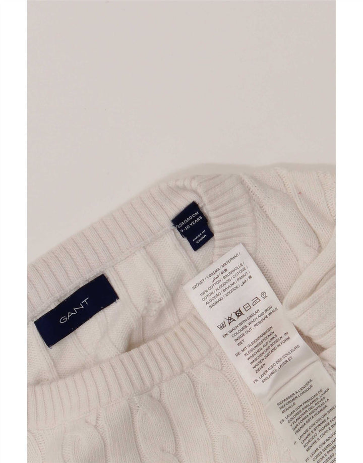 Gant Boys Boat Neck Jumper Sweater 9-10 Years White Cotton