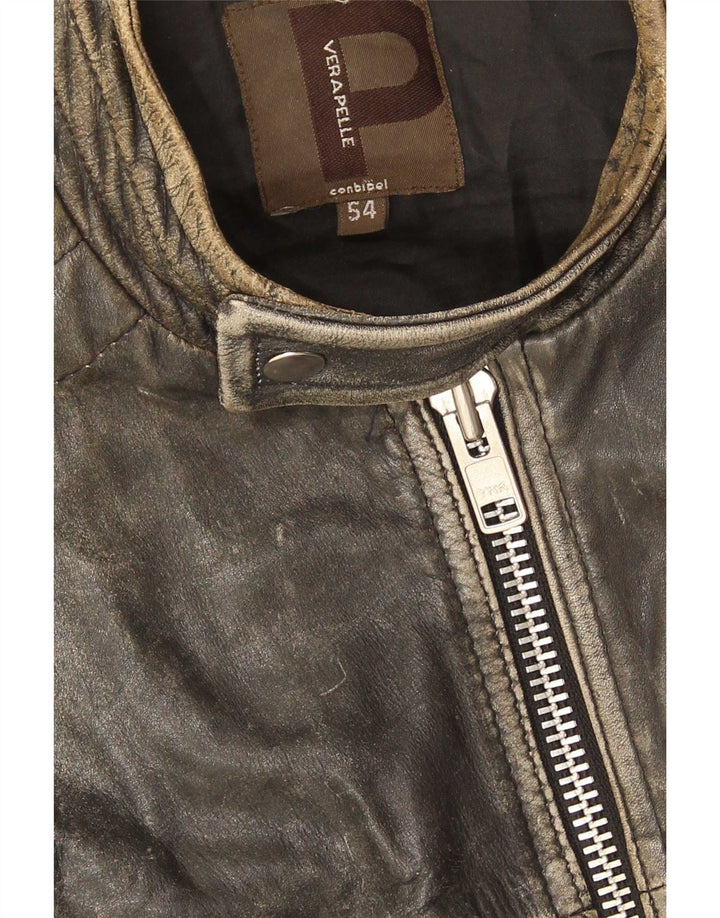 Conbipel Mens Leather Jacket IT 54 XL Black