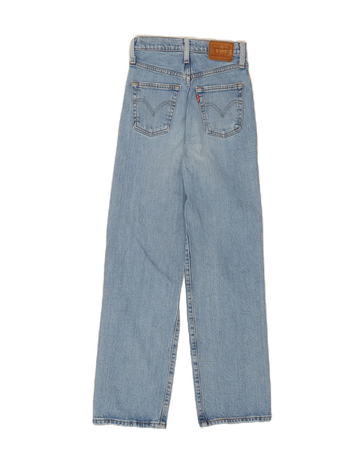 LEVI'S Womens Ribcage Distressed Straight Jeans W24 L27 Blue Cotton Vintage Levi's and Second-Hand Levi's from Messina Hembry 