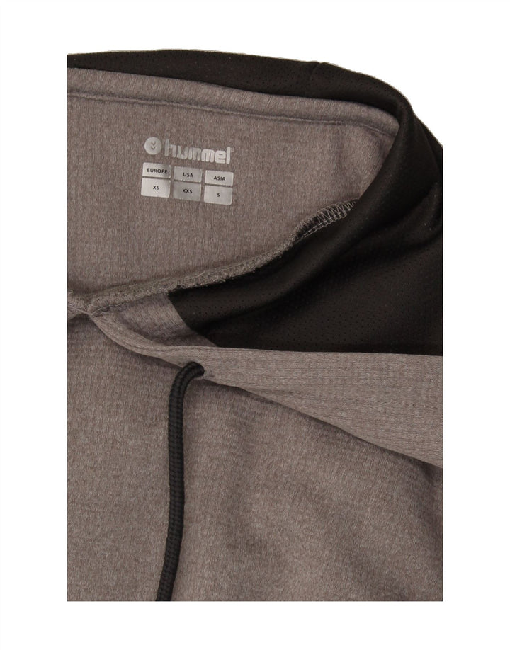HUMMEL Womens Graphic Hoodie Jumper UK 6 XS Grey Polyester Vintage Hummel and Second-Hand Hummel from Messina Hembry 