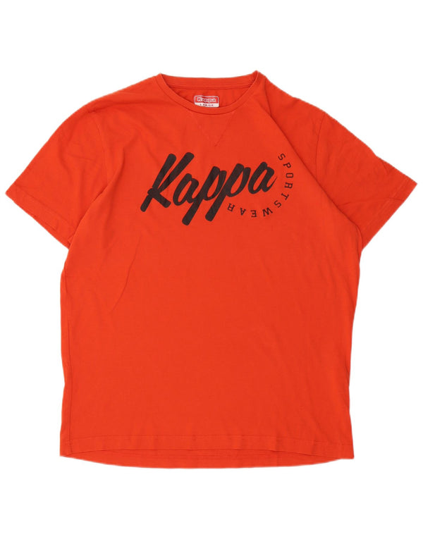 Kappa Mens Graphic T-Shirt Top Large Orange Cotton