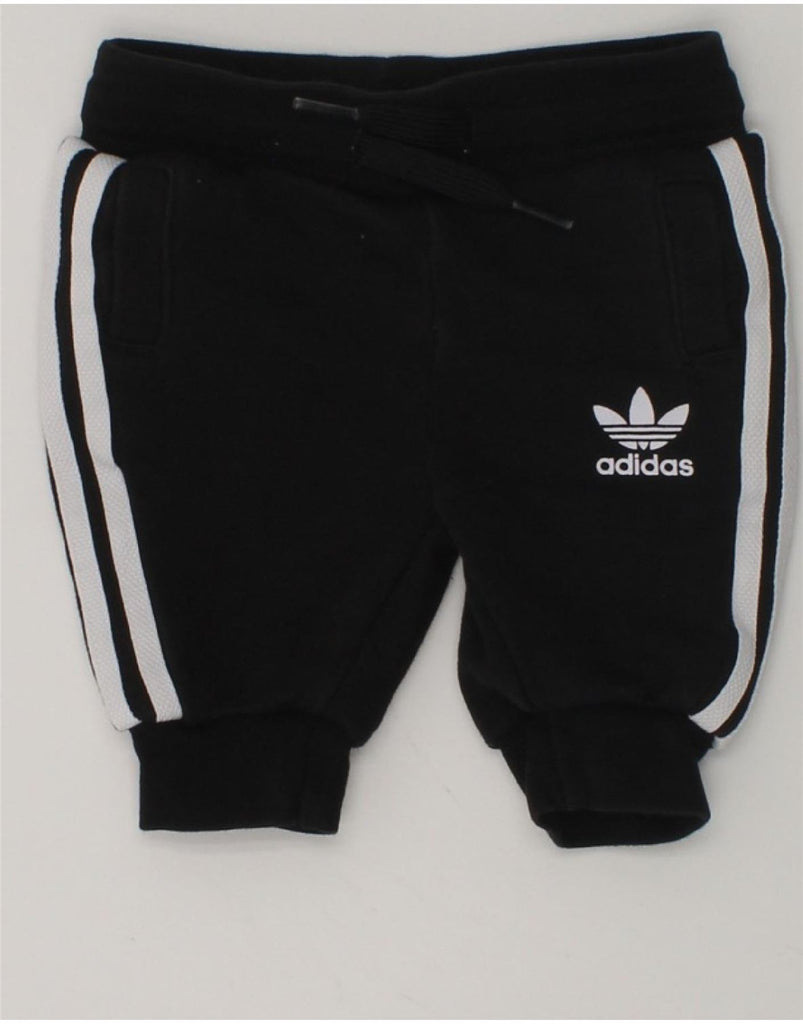 ADIDAS Baby Boys Joggers Tracksuit Trousers 0-3 Months Black Cotton | Vintage Adidas | Thrift | Second-Hand Adidas | Used Clothing | Messina Hembry 