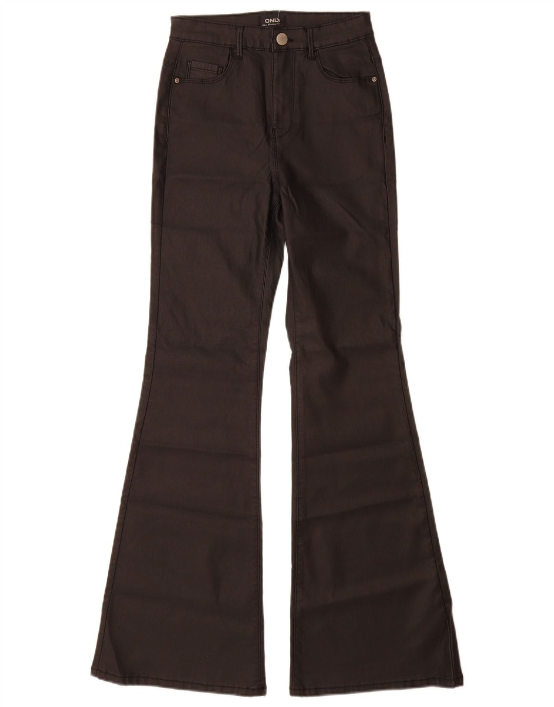 Only Womens Flare Casual Trousers Small W26 L30 Black Viscose