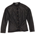 Vintage Womens Shirt Blouse UK 12 Medium Black Geometric Polyamide