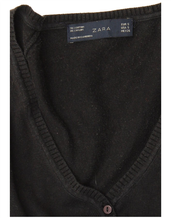 Zara Womens Cardigan Sweater UK 10 Small Black