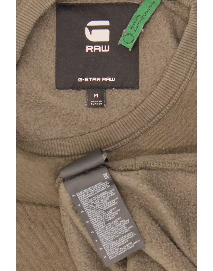 G-Star Mens Graphic Sweatshirt Jumper Medium Khaki Cotton