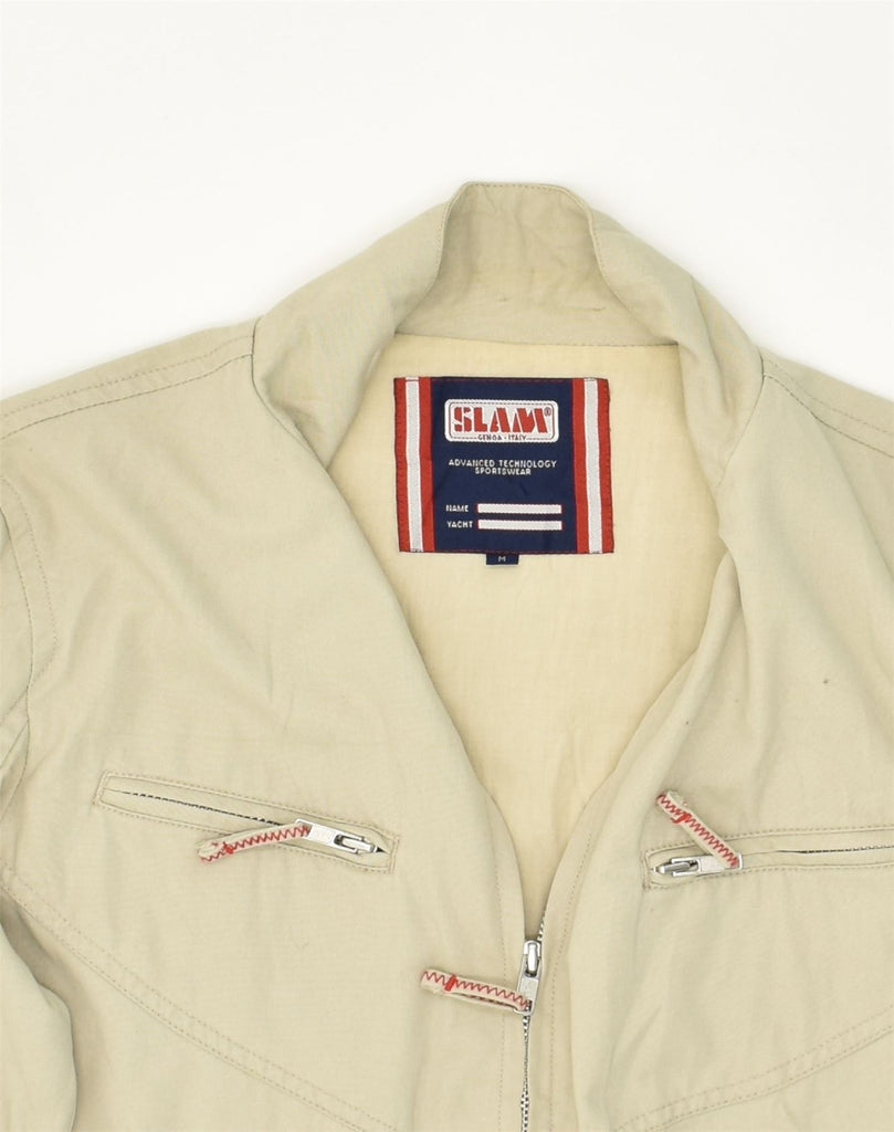 SLAM Womens Utility Jacket UK 14 Medium Beige Cotton | Vintage Slam | Thrift | Second-Hand Slam | Used Clothing | Messina Hembry 