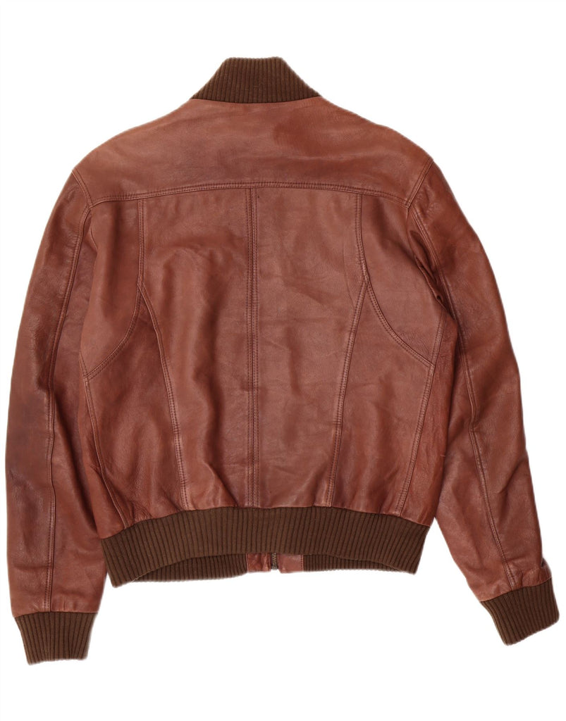 VINTAGE Mens Leather Jacket IT 52 XL Brown Leather Vintage Vintage and Second-Hand Vintage from Messina Hembry 