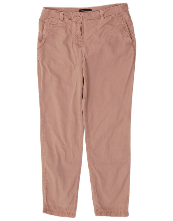 Marks & Spencer Womens Tapered Chino Trousers UK 12 Medium W30 L28 Pink