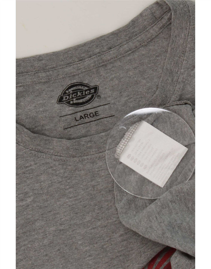 Dickies Mens Graphic T-Shirt Top Large Grey Cotton