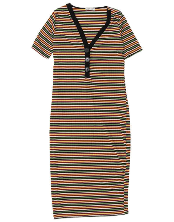 Zara Womens Trafaluc T-Shirt Dress UK 10 Small Multicoloured Striped