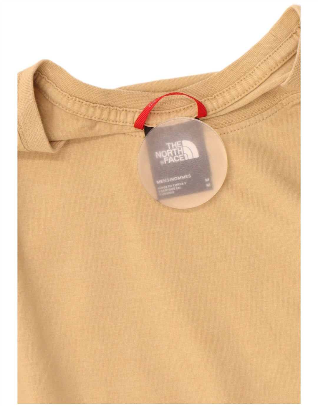 THE NORTH FACE Mens Graphic T-Shirt Top Medium Beige Cotton