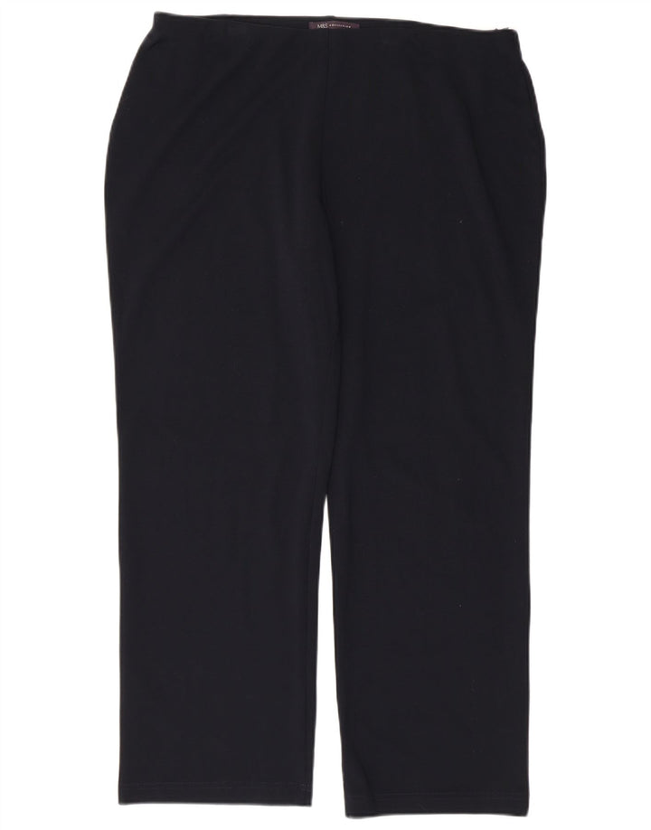 Marks & Spencer Womens Tracksuit Trousers UK 16 Large  Navy Blue Viscose