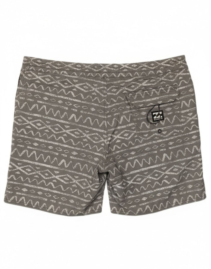 Billabong Mens Swimming Shorts XL  Grey Geometric Cotton