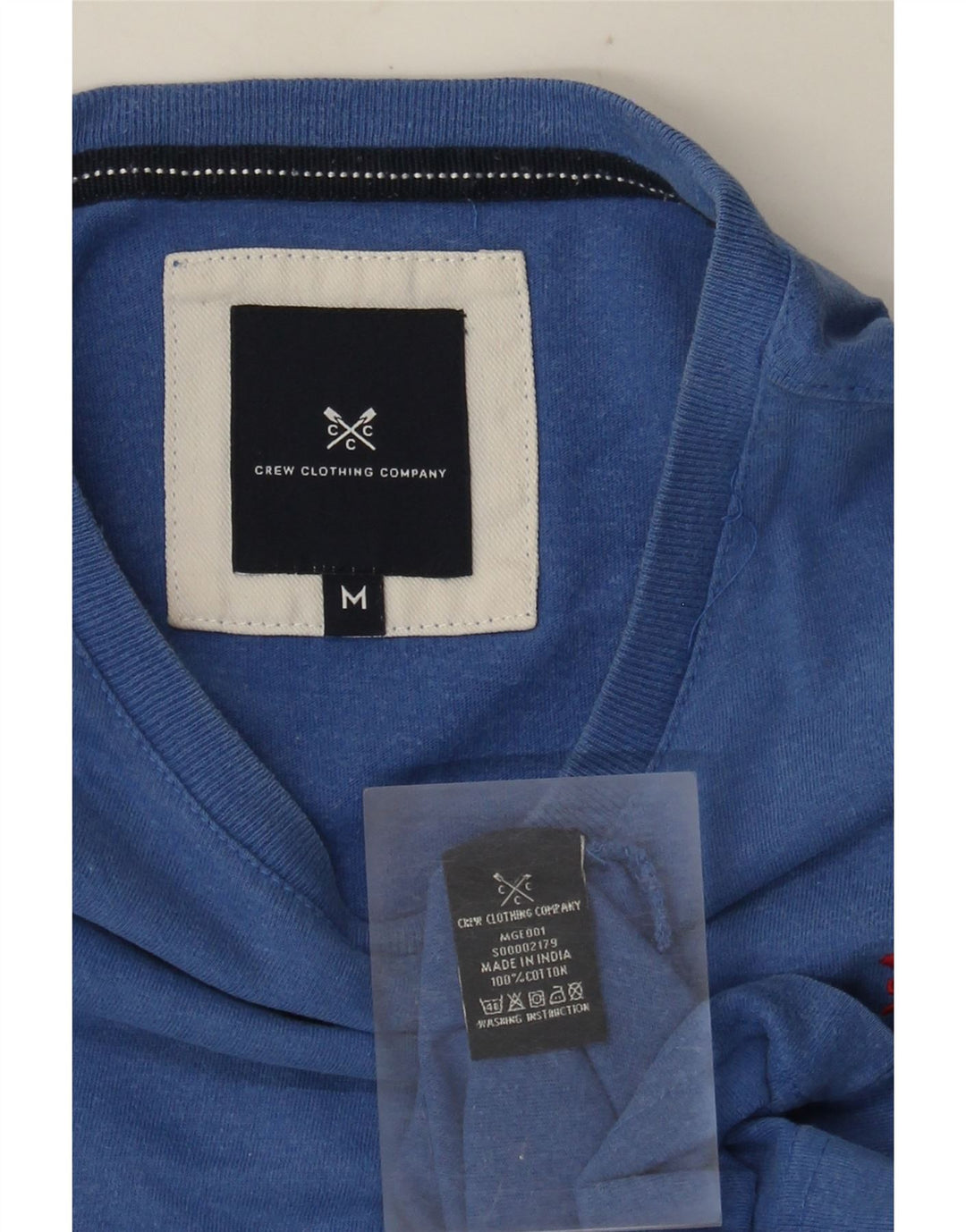 Crew Clothing Mens T-Shirt Top Medium Blue Cotton