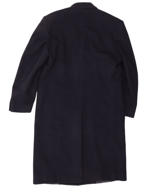 CROMBIE Mens Overcoat UK 40 Large Navy Blue New Wool Classic
