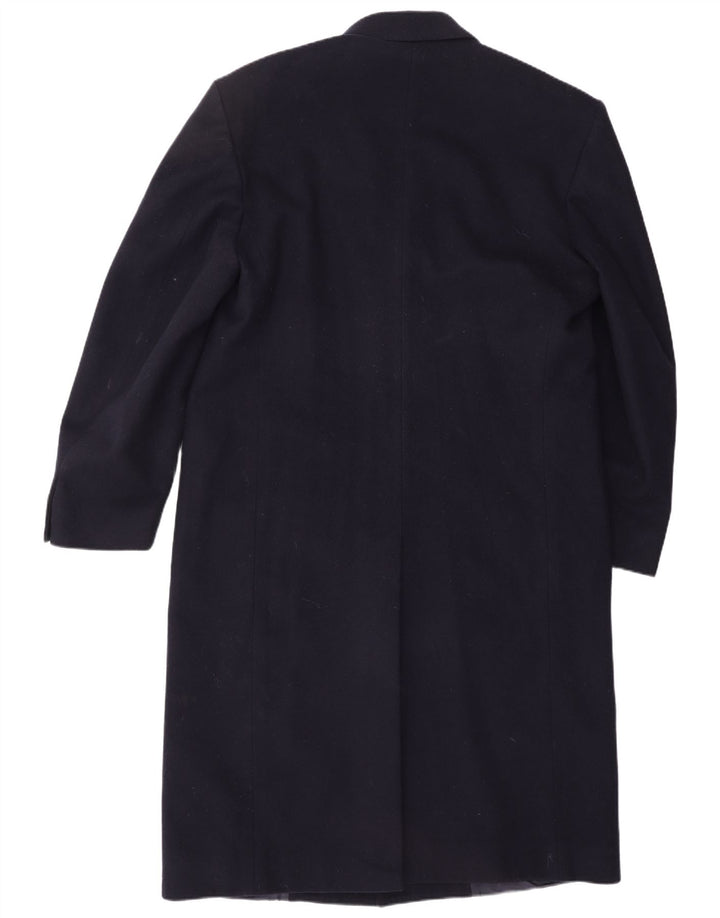 CROMBIE Mens Overcoat UK 40 Large Navy Blue New Wool Classic