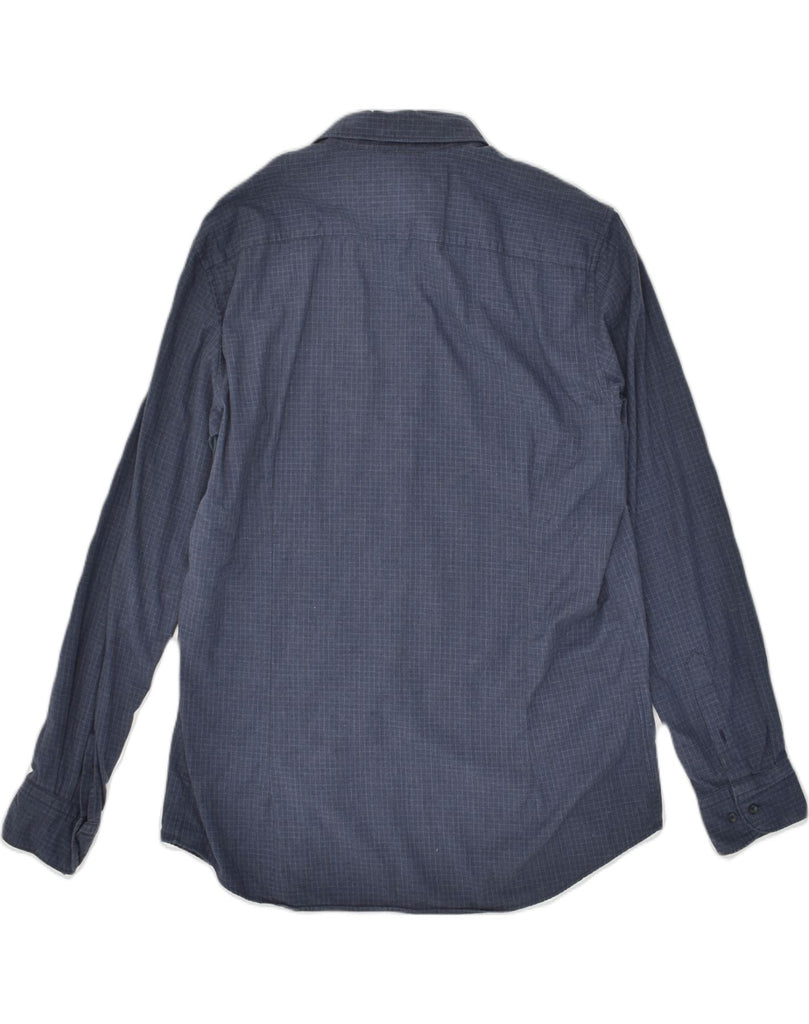 MASSIMO DUTTI Mens Slim Fit Shirt XL Navy Blue Check Cotton | Vintage Massimo Dutti | Thrift | Second-Hand Massimo Dutti | Used Clothing | Messina Hembry 