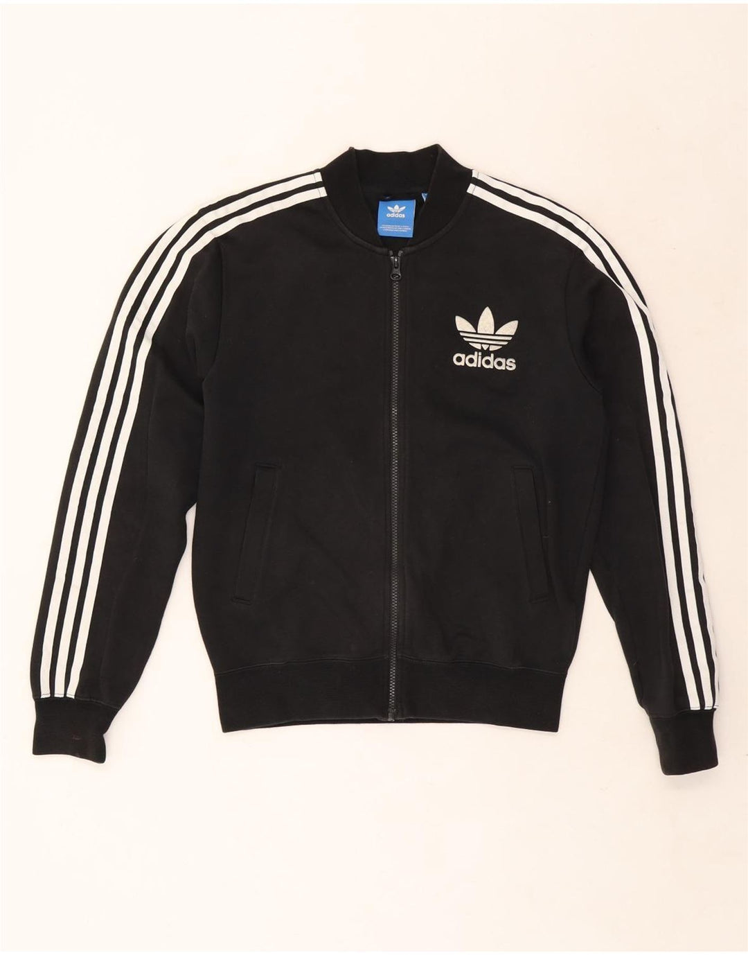 Adidas Mens Tracksuit Top Jacket Small Black Cotton