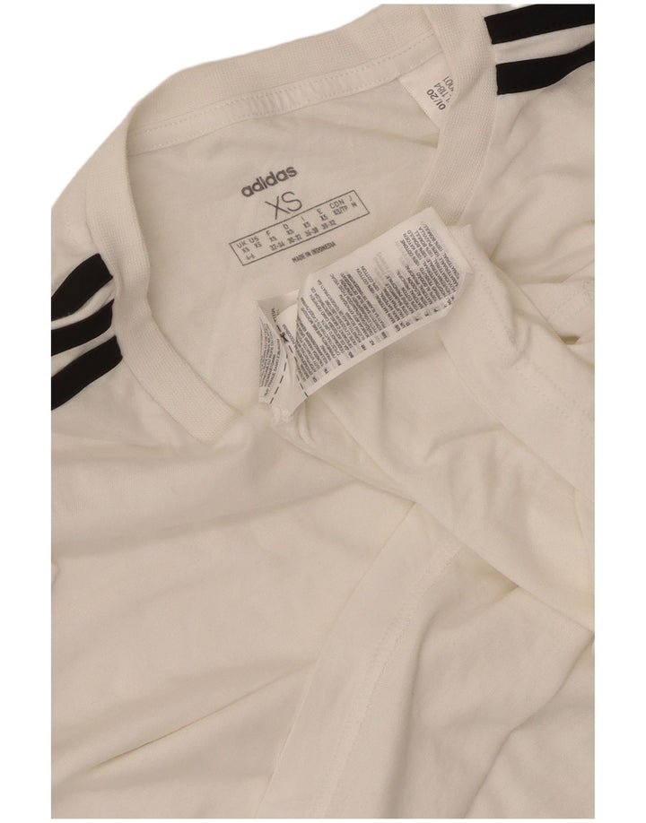 ADIDAS Womens Crop Oversized T-Shirt Top UK 4/6 XS White Cotton