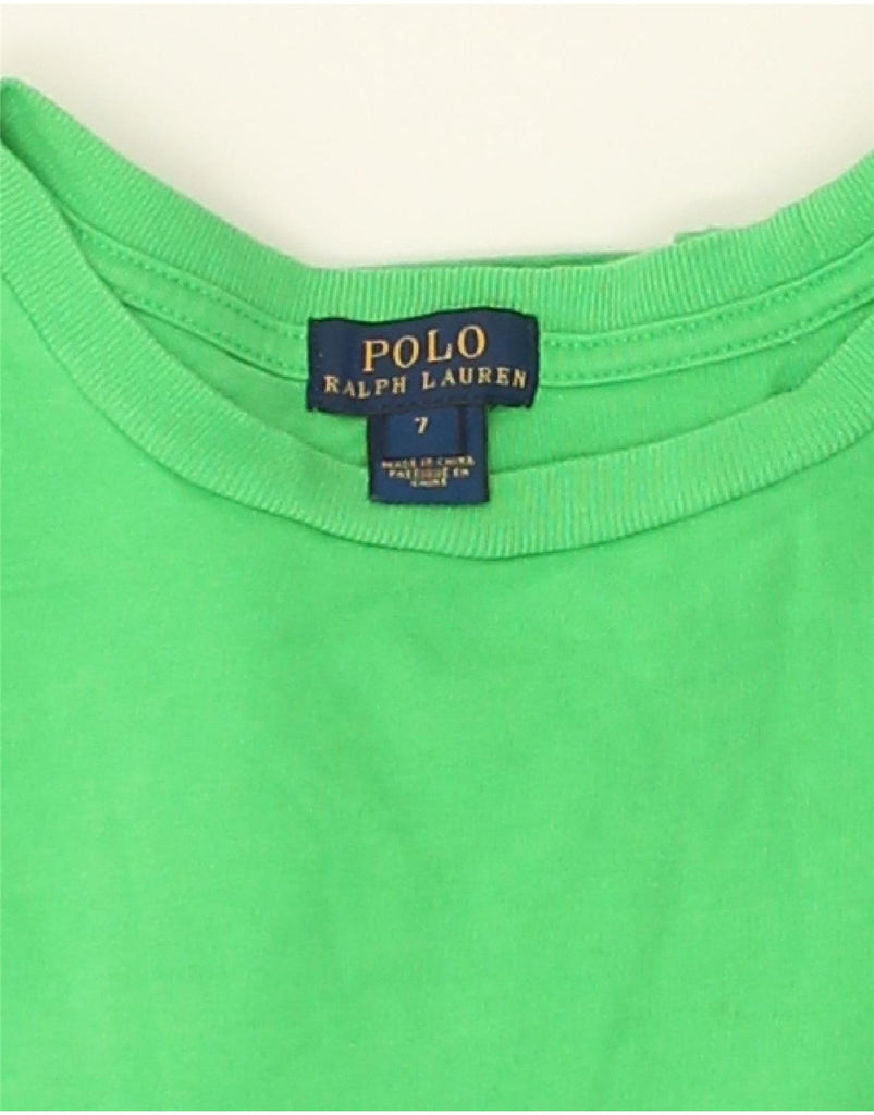 POLO RALPH LAUREN Boys Top Long Sleeve 6-7 Years Green Cotton | Vintage Polo Ralph Lauren | Thrift | Second-Hand Polo Ralph Lauren | Used Clothing | Messina Hembry 