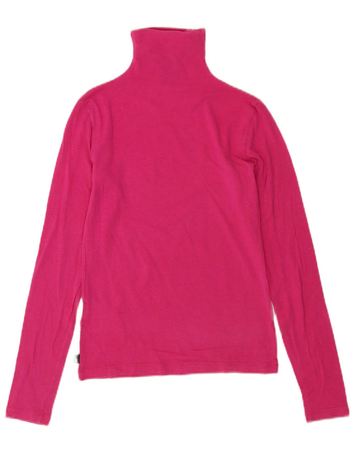 Nike Womens Top Long Sleeve UK 8/10 Small Pink Cotton