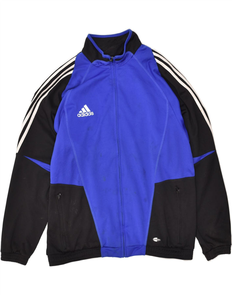 ADIDAS Mens Graphic Tracksuit Top Jacket UK 44/46 Large Blue Colourblock | Vintage Adidas | Thrift | Second-Hand Adidas | Used Clothing | Messina Hembry 